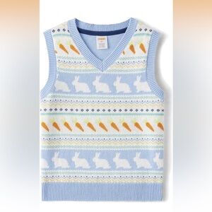 Gymboree Blue and White Bunny Sweater Vest